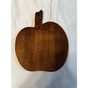 Vintage Apple Shaped Wooden Cutting Board Rustic Farmhouse Cheese Platter